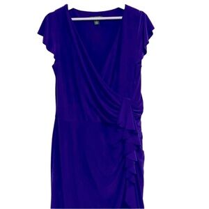 Lauren Ralph Lauren green label purple wrap style dress size 14